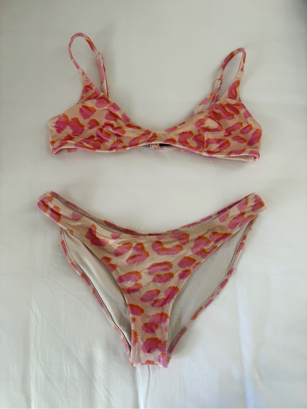 triangl swimwear Pink and Orange Velvet Bikini